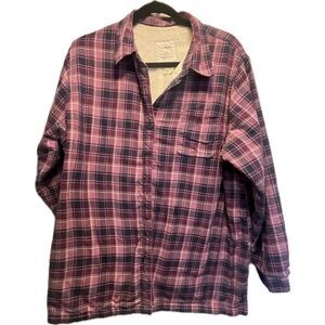 LL Bean Purple Flannel Jacket Women’s Plus Size 1X Faux Fur Lined